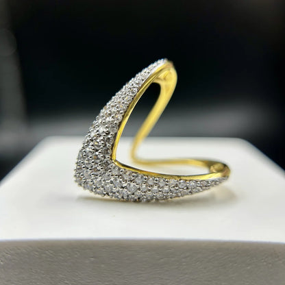 Aurora Double-V Pave Ring