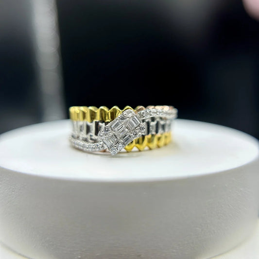 Aurora Baguette Silver Ring