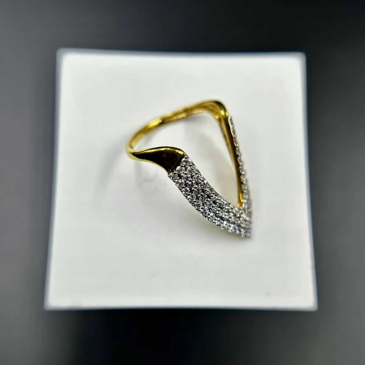 Radiant V-Frame Pave Ring