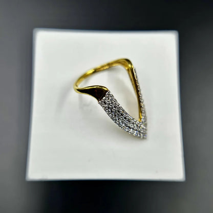 Radiant V-Frame Pave Ring