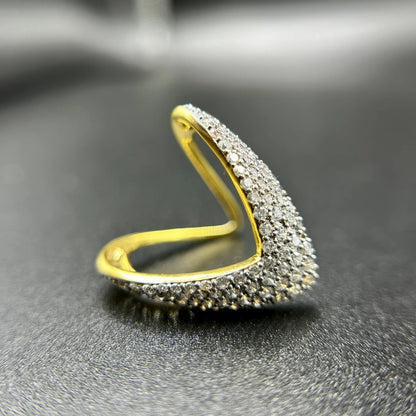 Aurora Double-V Pave Ring