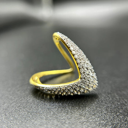 Aurora Double-V Pave Ring