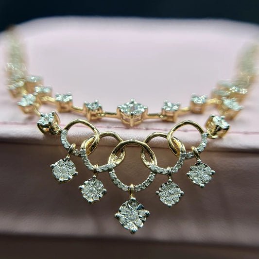 Celestia Dual Layer CZ Necklace (Chain included)