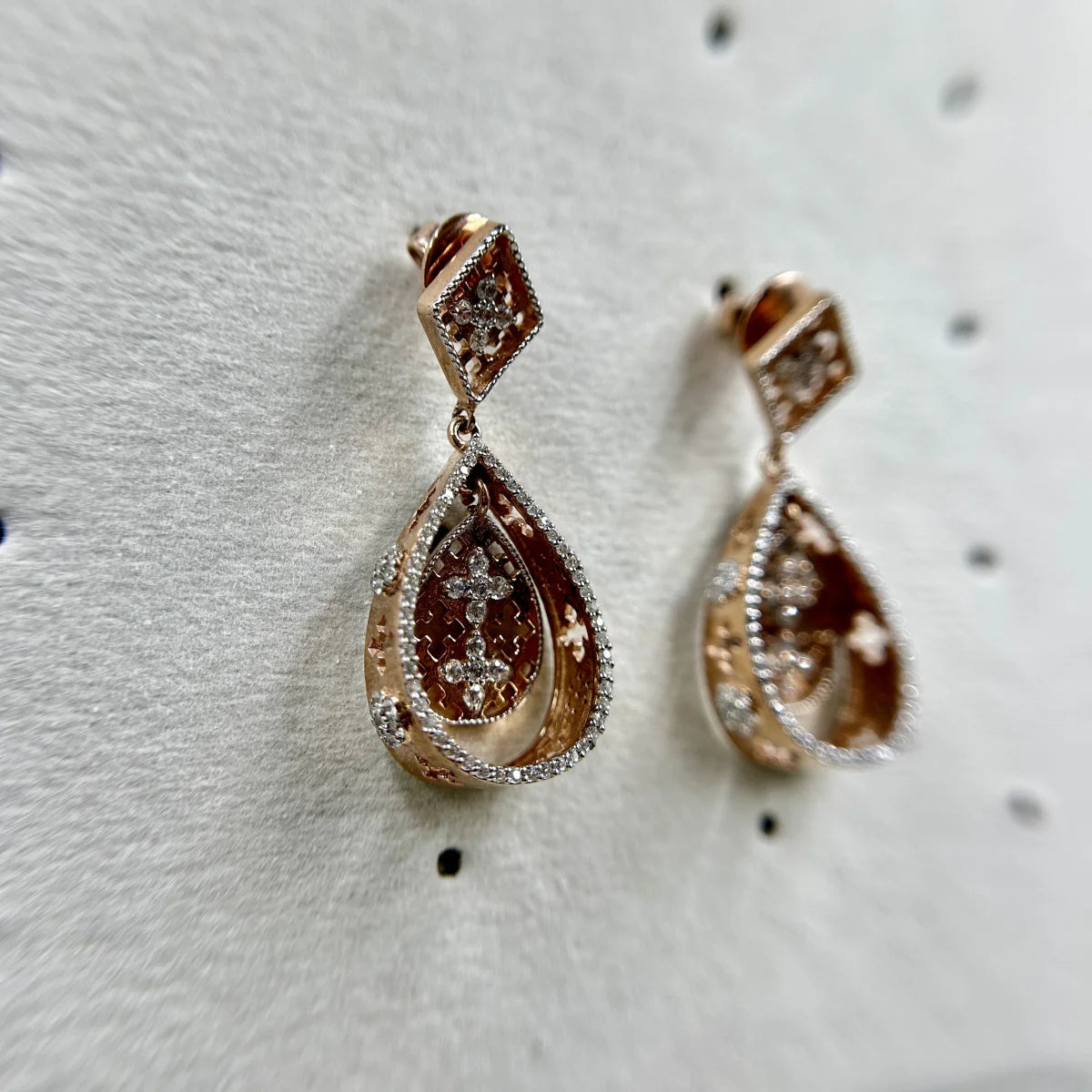 Floral Teardrop Lattice Earrings