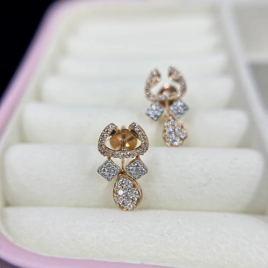Crescent Square Drop Earrings