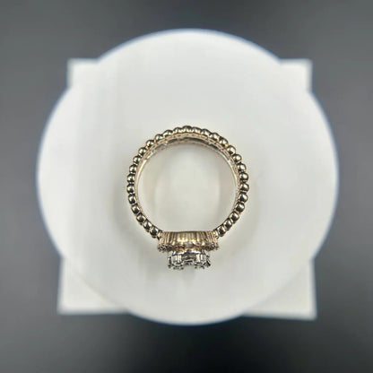 Oval Halo Beaded Ring