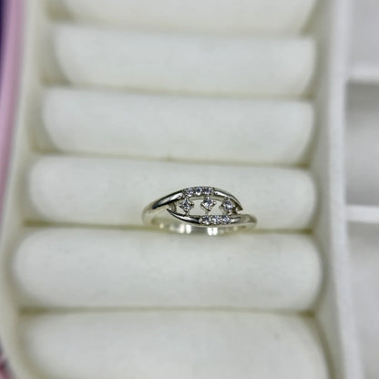 Petal Curve CZ Open Ring