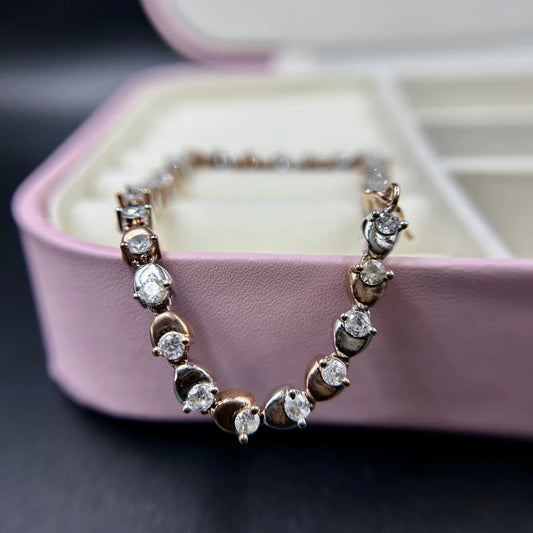 Statement Link CZ Silver Bracelet