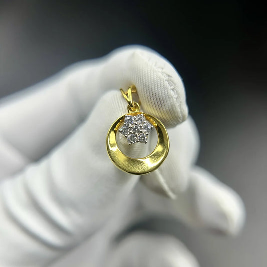 Floral Halo Gold-Tone Pendant