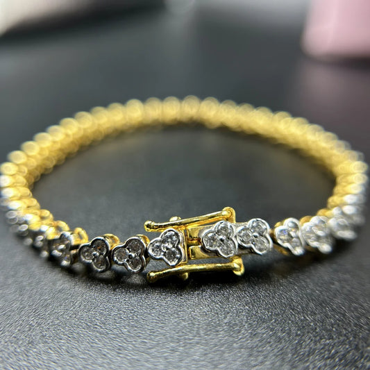 Heart Accent CZ Silver Bracelet