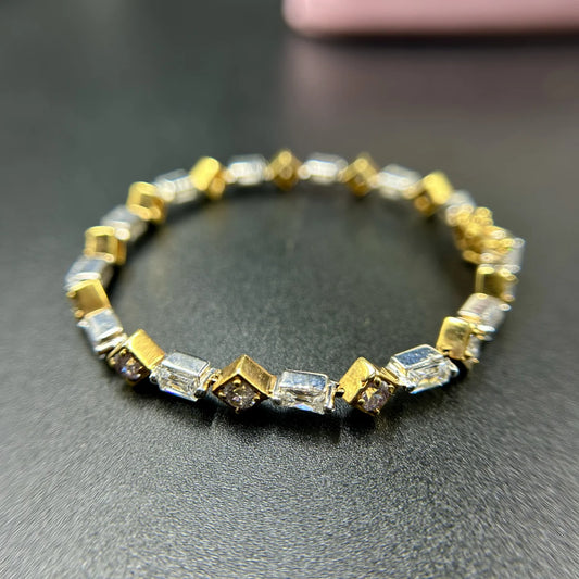 Infinity Curve CZ Silver Bracelet