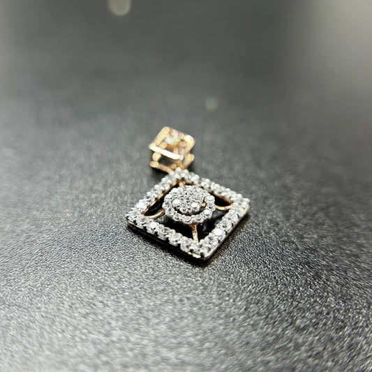 Geometric Floral Square Pendant