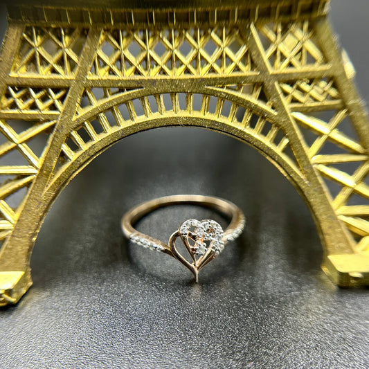 Heart Halo Solitaire Ring