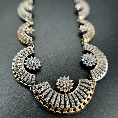 Radiant Crescent Floral Necklace