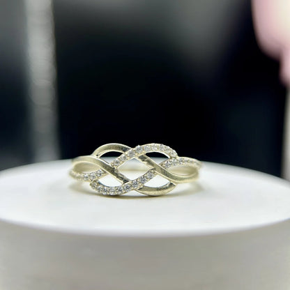 Infinity Criss-Cross CZ Ring