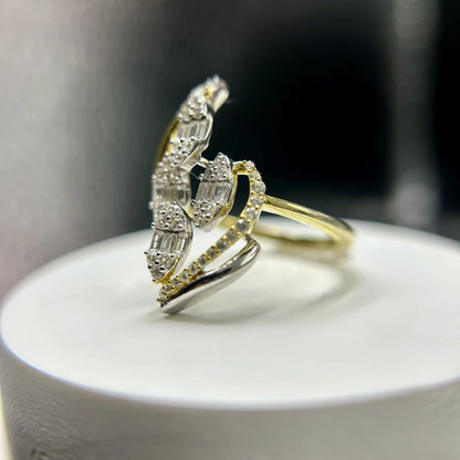 Leaf Cluster Open Ring