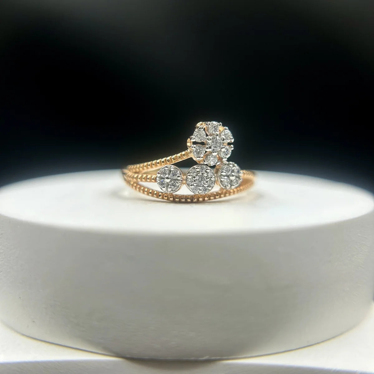 Trio Bloom Cluster Ring