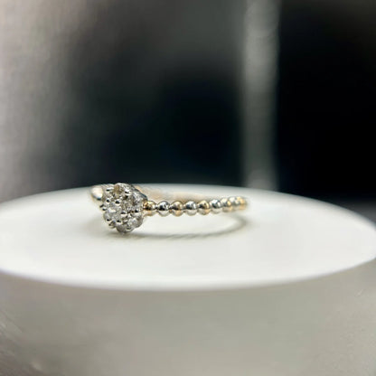 Minimal Beaded Diamond Ring