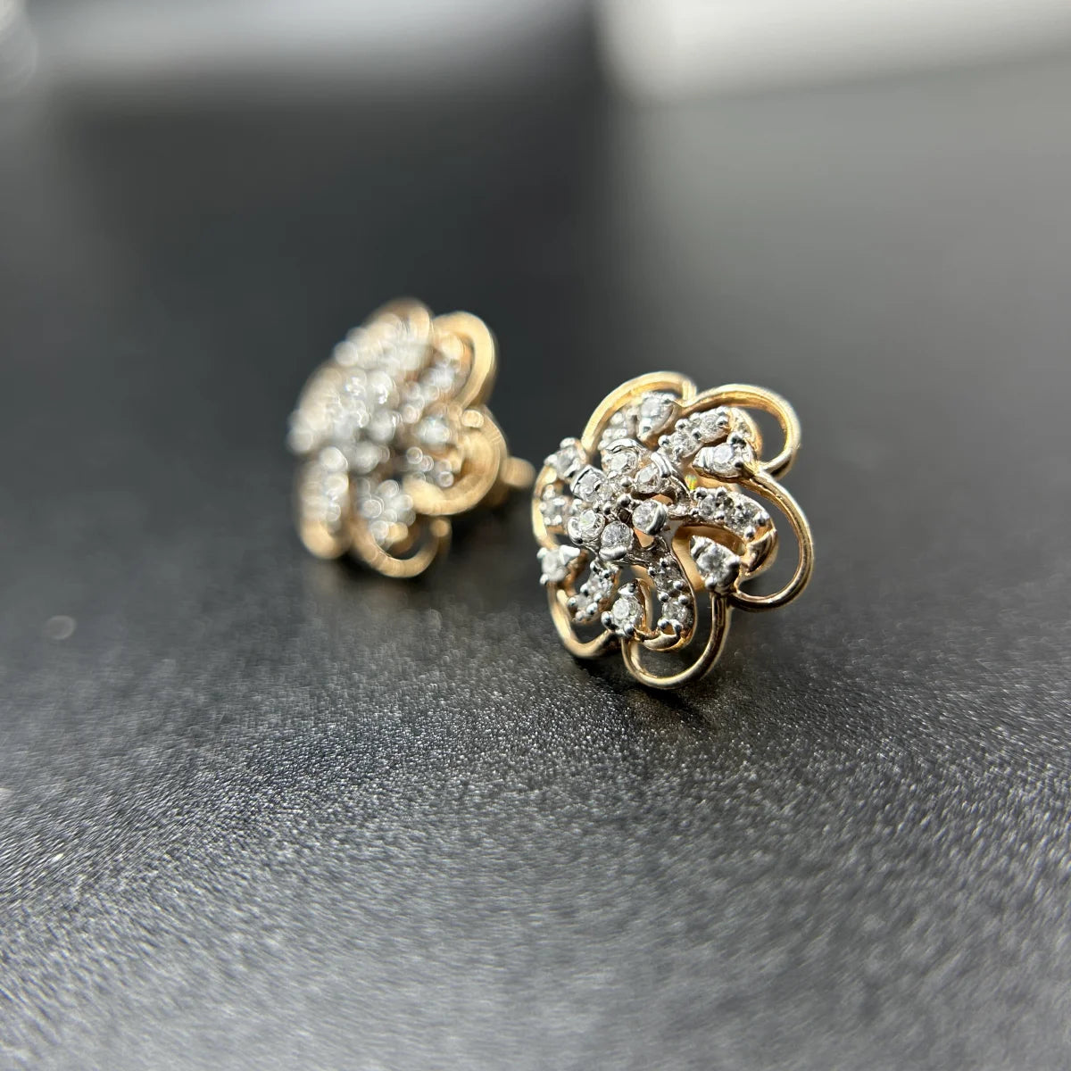 Floral Spiral Stud Earrings
