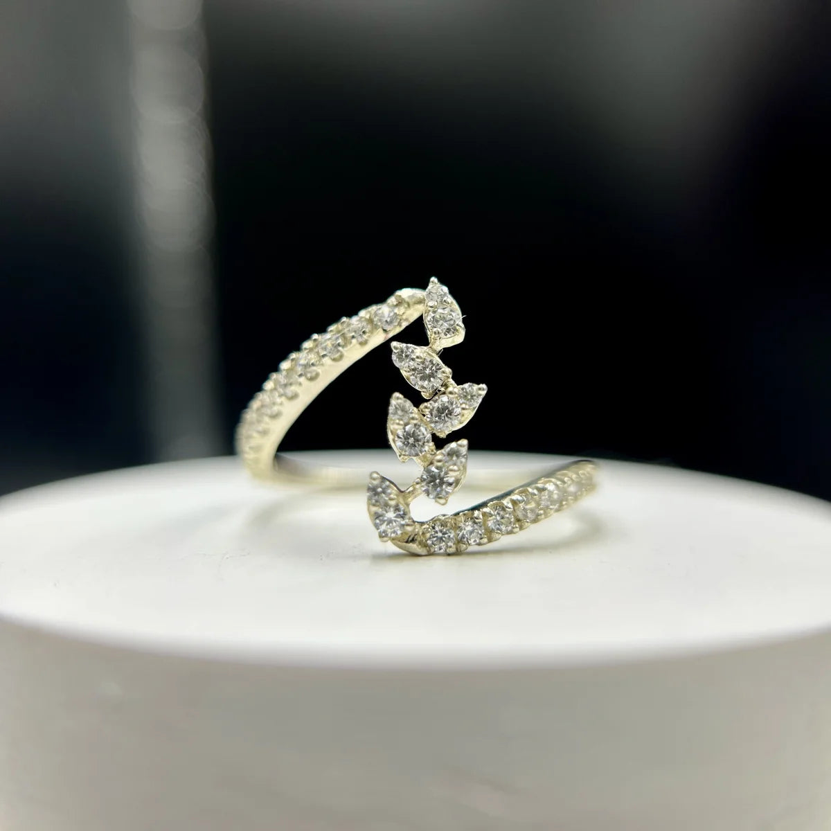 Leaf Vine CZ Ring
