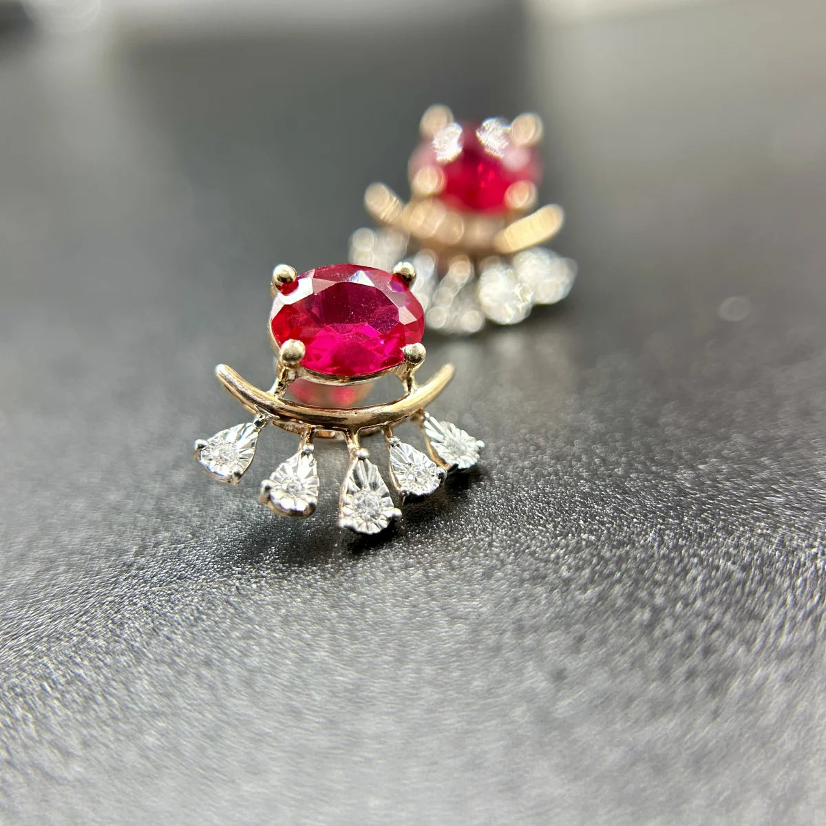 Ruby Accent Stud Earrings