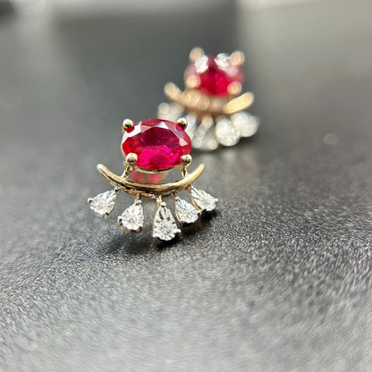 Ruby Accent Stud Earrings