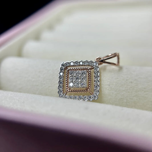 Royal Square Halo Pendant