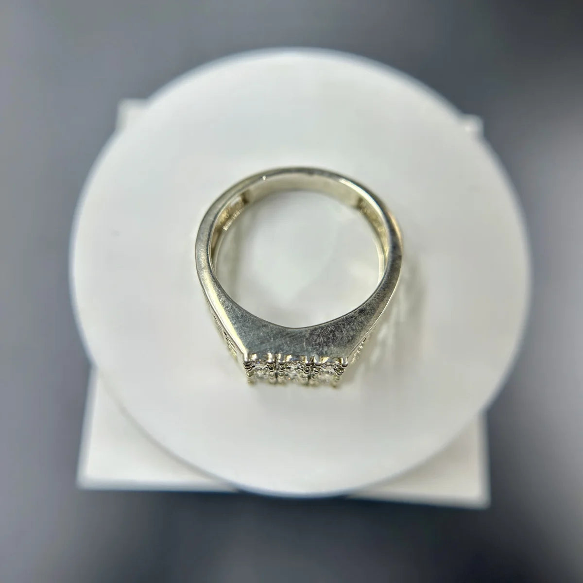 Square Cluster Silver Ring