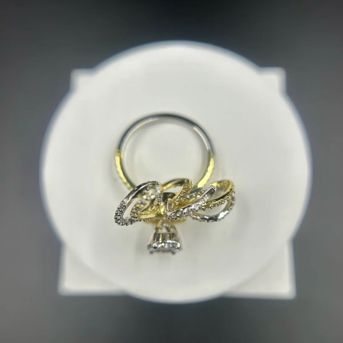 Interlaced Petal Crown Ring