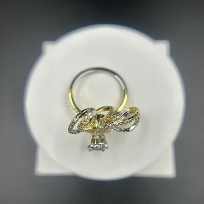 Interlaced Petal Crown Ring