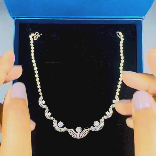 Radiant Crescent Floral Necklace - Product Video