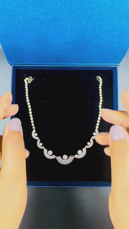 Radiant Crescent Floral Necklace - Product Video
