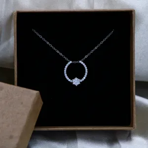 Celeste Halo Curve Pendant