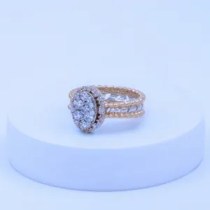Oval Halo Beaded Ring