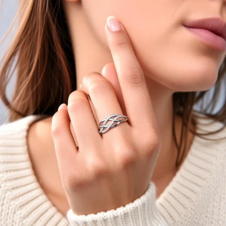 Infinity Criss-Cross CZ Ring