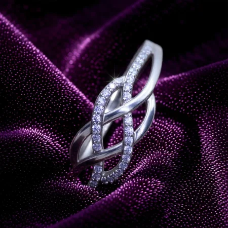Infinity Criss-Cross CZ Ring