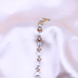 Infinity Curve CZ Silver Bracelet