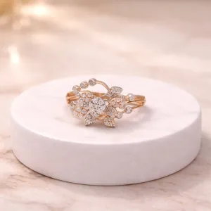 Floral Cascade Open Ring