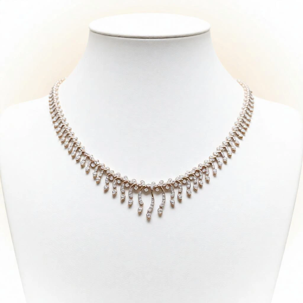 Diamond Vine Drop Necklace