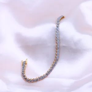 Heart Accent CZ Silver Bracelet