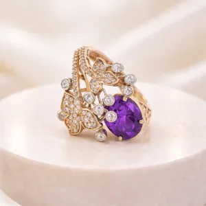 Amethyst Butterfly Ring