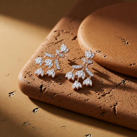 Blossom Vine Drop Stud Earrings