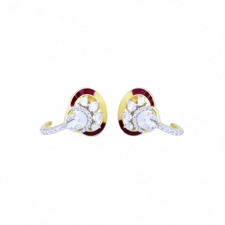 Peacock Motif CZ Stud Earrings
