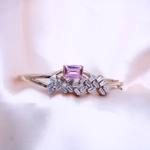 Floral Link CZ Silver Bracelet