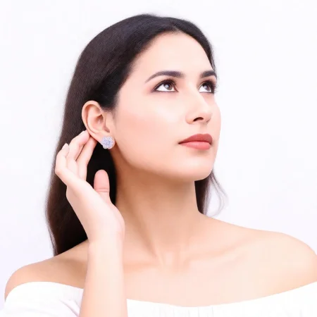 Floral Spiral Stud Earrings