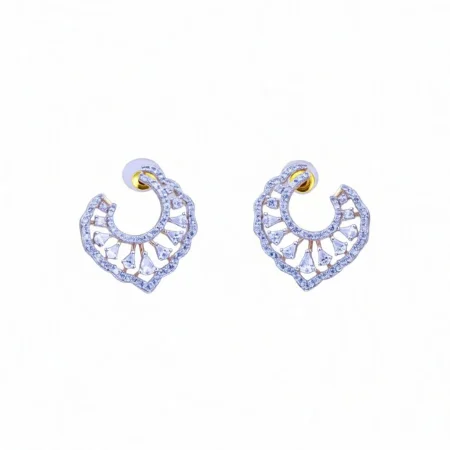 Heart Swirl CZ Stud Earrings