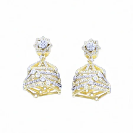 Architectural CZ Jhumka Earrings