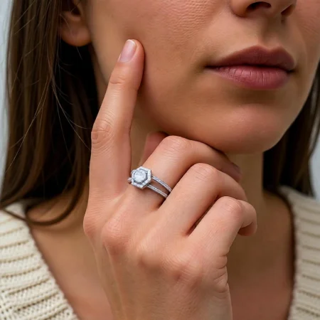 Classic Halo Split Shank Ring