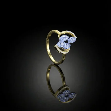 Leaf Cluster Open Ring