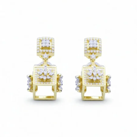 Geometric Cube Jhumka Earrings